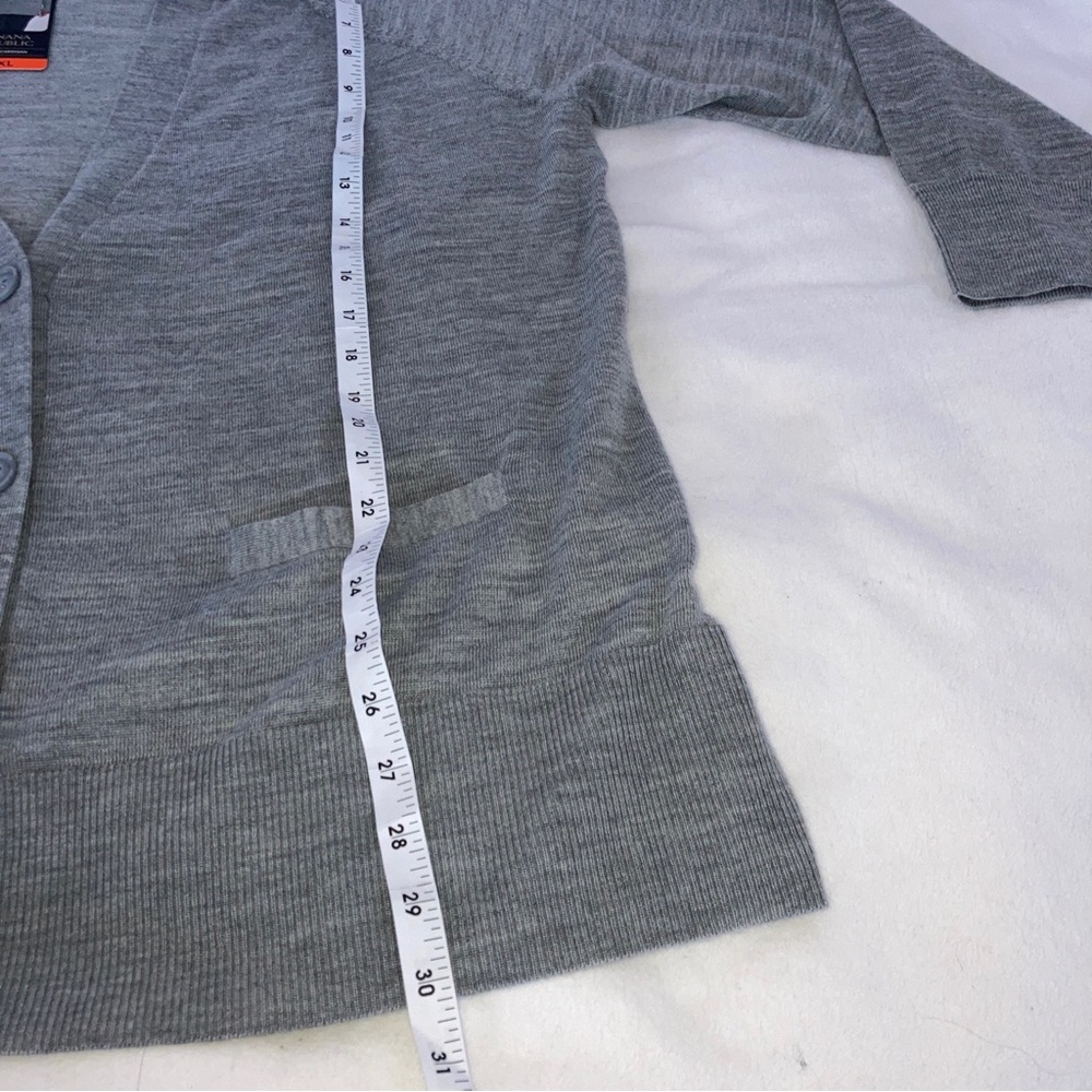 Banana Republic Gray Italian Fine Merino Wool Button up Cardigan Size 2XL New - Picture 5 of 11